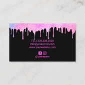 Rosa Lippen Makeup Artist Moderne Pastell Tropfen Visitenkarte (Rückseite)