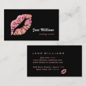 Rosa Lippen Makeup Artist Visitenkarte (Vorne/Hinten)