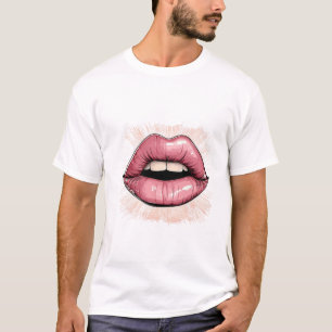Rosa Lippen mit Zähnen T-Shirt
