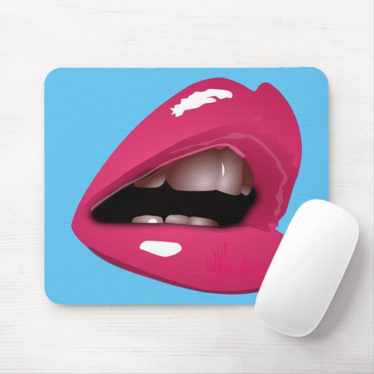 Rosa Lippen Mousepad (Mit Mouse)