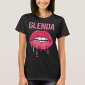 Rosa Lippen - Name Glenda T-Shirt (Vorderseite)