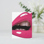 Rosa Lippen Postkarte (Stehend Vorderseite)