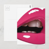 Rosa Lippen Postkarte (Vorne/Hinten)