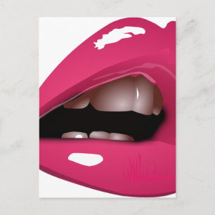 Rosa Lippen Postkarte