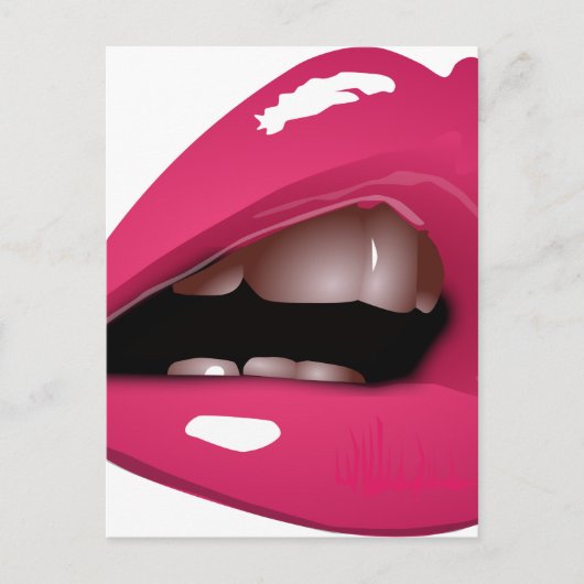 Rosa Lippen Postkarte (Vorderseite)
