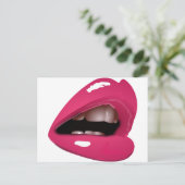 Rosa Lippen Postkarte (Stehend Vorderseite)