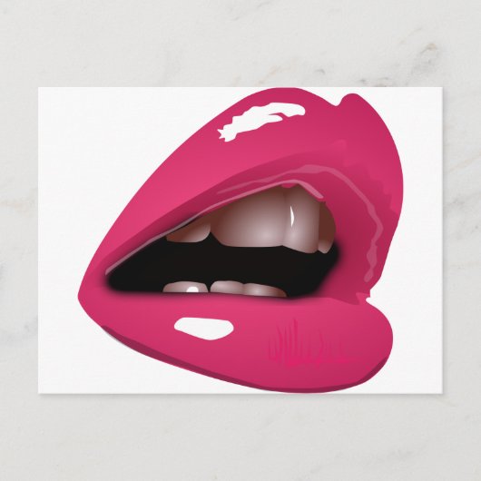 Rosa Lippen Postkarte (Vorderseite)