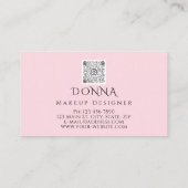 Rosa Lippen QR-Code-Logo Makeup Lipstick-Glanz Visitenkarte (Rückseite)