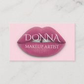 Rosa Lippen QR-Code-Logo Makeup Lipstick-Glanz Visitenkarte (Vorderseite)