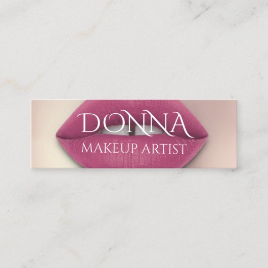 Rosa Lippen QR-Logo Makeup Lipstick-Glanz Mini Visitenkarte (Vorderseite)
