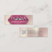 Rosa Lippen QR-Logo Makeup Lipstick-Glanz Mini Visitenkarte (Vorne/Hinten)