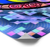 Rosa Lippen Schrei Mund Spiral Pop Printmedien Poster (Ecke)