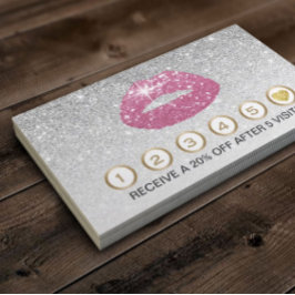 Rosa Lippen Stille Glitzer Loyalität für Künstler Treuekarte