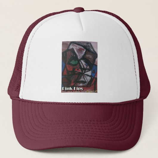 Rosa Lippen Truckerkappe (Vorderseite)