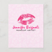 Rosa Lippen und Damasken gestalten Künstlerdesign Flyer (Vorne)