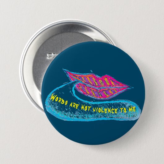 Rosa Lippen und ein Wort Baloon oder Zunge Button (Vorne & Hinten)