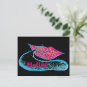 Rosa Lippen und ein Wort Baloon oder Zunge Postkarte (Stehend Vorderseite)