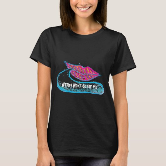Rosa Lippen und ein Wort Baloon oder Zunge T-Shirt (Vorderseite)