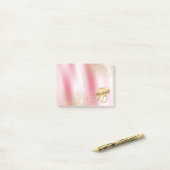 Rosa Lippen und goldene Lippen Kiss Gold Glitzer X Post-it Klebezettel (Auf Schreibtisch)