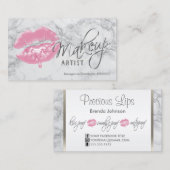 Rosa Lippen und grauer Marmor Visitenkarte (Vorne/Hinten)