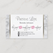 Rosa Lippen und grauer Marmor Visitenkarte (Rückseite)