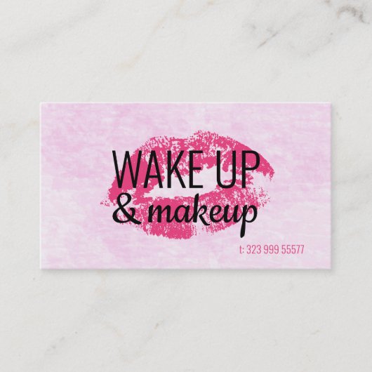 Rosa Lippen und Hintergrund Visitenkarte (Vorderseite)