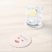 Rosa Lippen und Wimpern Geburtstag Untersetzer (Vor Ort)