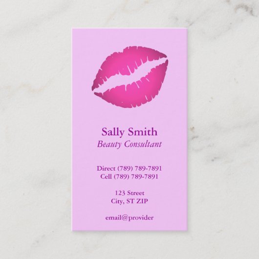 Rosa Lippen Visitenkarte (Vorderseite)