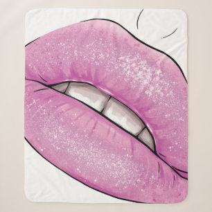 Rosa Lippenfarbe Gloss mit Zähnen Sherpadecke