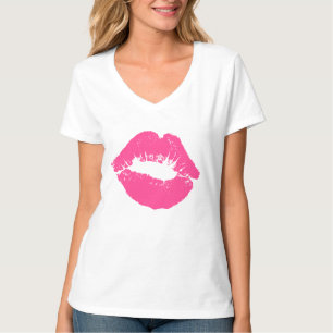 Rosa Lippenstift-Fleck T-Shirt