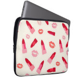 Rosa Lippenstift-Kuss-Muster Laptopschutzhülle (Vorne Rechts)