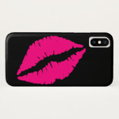 Rosa Lippenstift Kuss Pop Art Case-Mate iPhone Hülle (Rückseite (Horizontal))