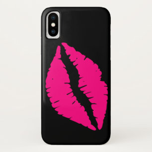 Rosa Lippenstift Kuss Pop Art iPhone X Hülle