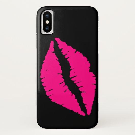 Rosa Lippenstift Kuss Pop Art Case-Mate iPhone Hülle (Rückseite)