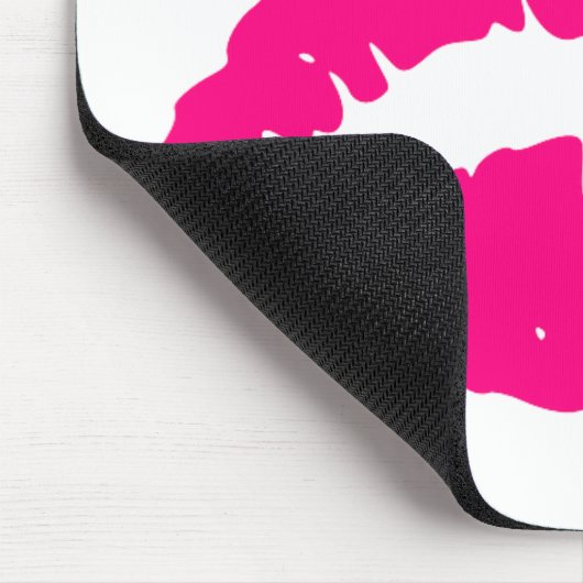 Rosa Lippenstift Kuss Pop Art Mousepad (Ecke)