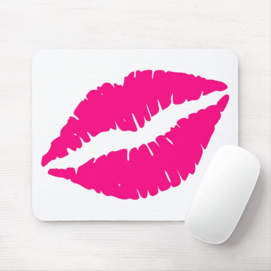 Rosa Lippenstift Kuss Pop Art Mousepad (Mit Mouse)