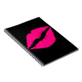 Rosa Lippenstift Kuss Pop Art Notizblock (Rechte Seite)