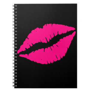 Rosa Lippenstift Kuss Pop Art Notizblock