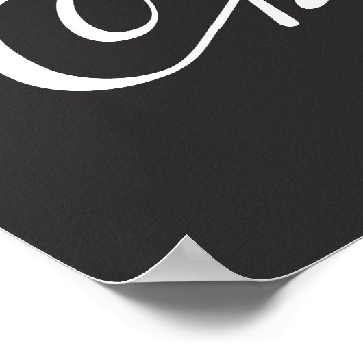 Rosa Lippenstift Kuss Pop Art Rosa und Schwarz Poster (Ecke)