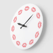 Rosa Lippenstift-Kuss-Uhr Große Wanduhr (Winkel)