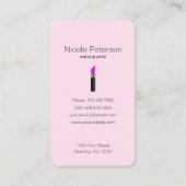 Rosa Lippenstift - Maskenbildner Visitenkarte (Rückseite)