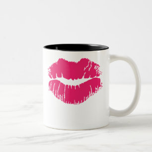 Rosa Lippenstift-Tasse Zweifarbige Tasse