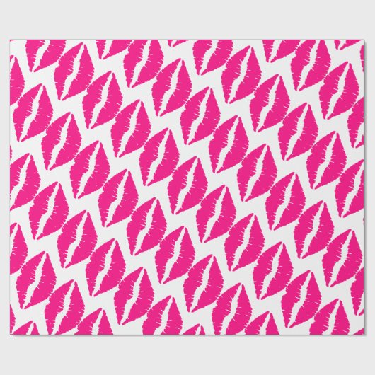 Rosa Lippenstift Valentin Pop Kunst Geschenkpapier (Flach)