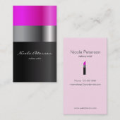 Rosa Lippenstiftmake-up Visitenkarte (Vorne/Hinten)
