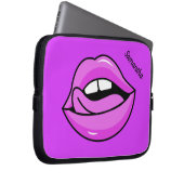 Rosa Lips individuelle Name Notebook-Ärmel Laptopschutzhülle (Vorne Rechts)