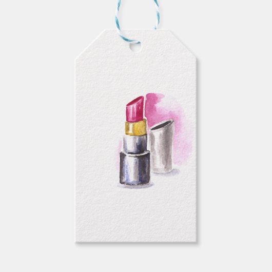 Rosa Lipstick Geschenkanhänger (Vorderseite)