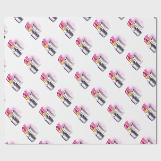 Rosa Lipstick Geschenkpapier (Flach)
