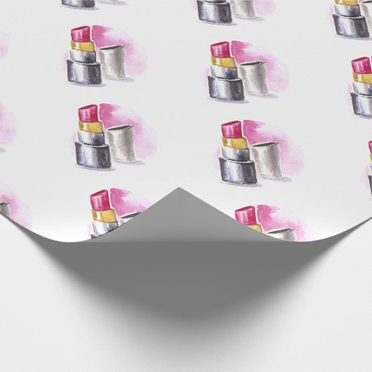 Rosa Lipstick Geschenkpapier (Ecke)