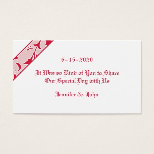 Rosa, Lipstick Rot, Gastgeschenk Hochzeit (Vorderseite)