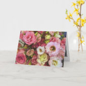 Rosa Lisianthus Blumen Karte (Gelbe Blume)